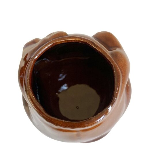 Vintage Houston Foods 1982 Honey Pot Solid Brown Bear With Original Dipper - Picture 6 of 11